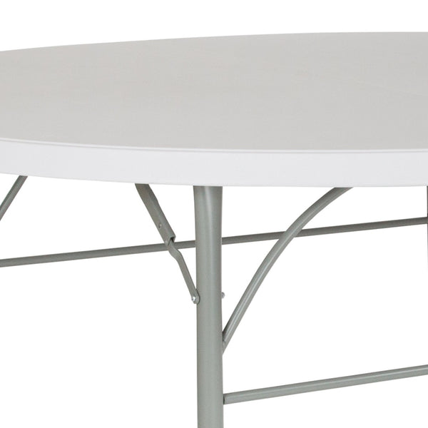 English Elm Stonewall 6-Foot Round Folding Table - Durable, Portable, Water-Resistant for Events & Gatherings DAD-183RZ-GG