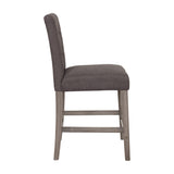 CorLiving Leila Fabric Counter Height Barstool Charcoal Brown DAD-444-B