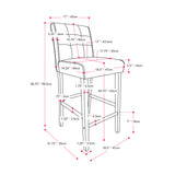 CorLiving Leila Counter Height Barstool White DAD-464-B