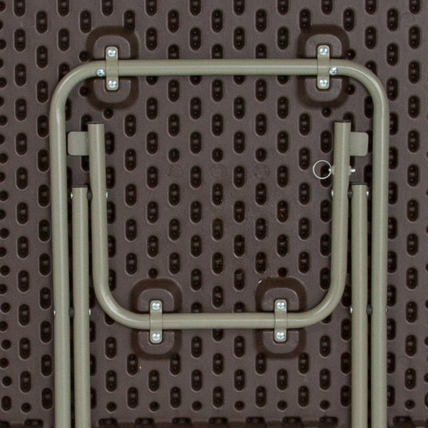 English Elm Linburgh Compact 1.95-Foot Brown Rattan Folding Table - Stylish, Durable, Ideal for Indoor & Outdoor Use DAD-FT60-GG