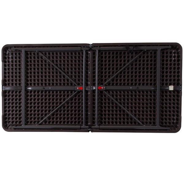 English Elm Mills 4-Foot Height Adjustable Bi-Fold Folding Table for Indoor/Outdoor Use with Carrying Handle Brown 23.5"W x 48.25"L DAD-LF-122Z-GG