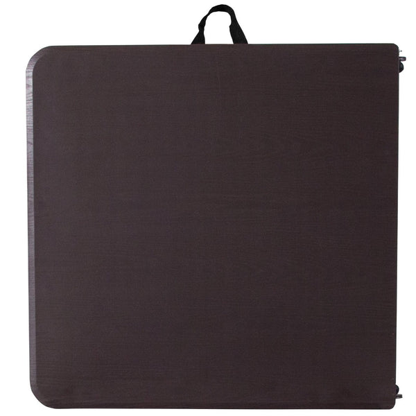 English Elm Mills 4-Foot Height Adjustable Bi-Fold Folding Table for Indoor/Outdoor Use with Carrying Handle Brown 23.5"W x 48.25"L DAD-LF-122Z-GG