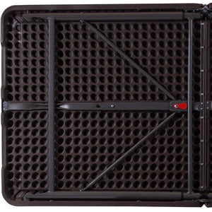 English Elm Mills 4-Foot Height Adjustable Bi-Fold Folding Table for Indoor/Outdoor Use with Carrying Handle Brown 23.5"W x 48.25"L DAD-LF-122Z-GG