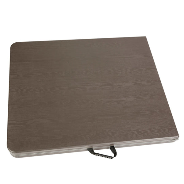 English Elm Elijah 6-Foot Portable Bi-Fold Folding Table with Carrying Handle for Easy Setup and Storage Brown 30"W x 72"L DAD-LF-183Z-GG