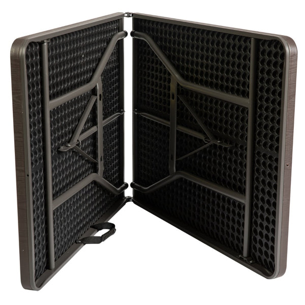 English Elm Elijah 6-Foot Portable Bi-Fold Folding Table with Carrying Handle for Easy Setup and Storage Brown 30"W x 72"L DAD-LF-183Z-GG