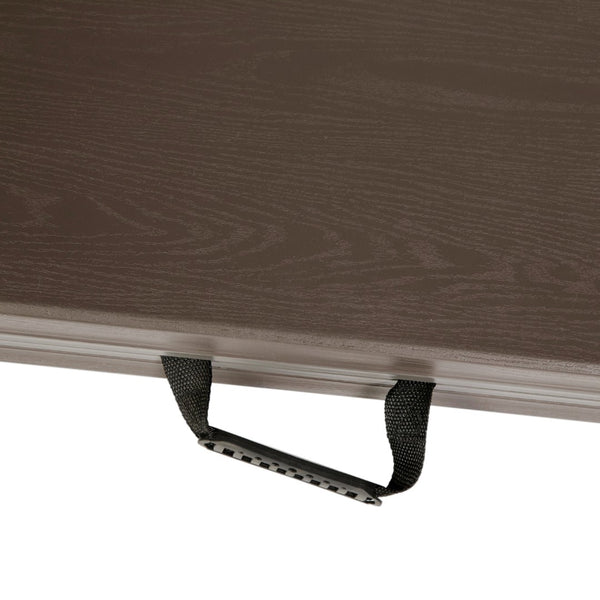 English Elm Elijah 6-Foot Portable Bi-Fold Folding Table with Carrying Handle for Easy Setup and Storage Brown 30"W x 72"L DAD-LF-183Z-GG