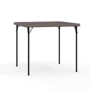 English Elm Dunham Portable Bi-Fold Folding Table for Versatile Workspaces, Events, and Outdoor Gatherings Dark Gray 34" Square DAD-LF-86-DG-GG