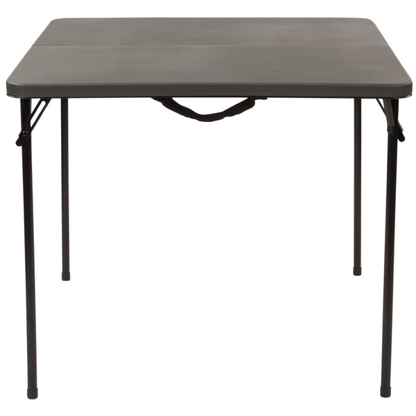 English Elm Dunham Portable Bi-Fold Folding Table for Versatile Workspaces, Events, and Outdoor Gatherings Dark Gray 34" Square DAD-LF-86-DG-GG