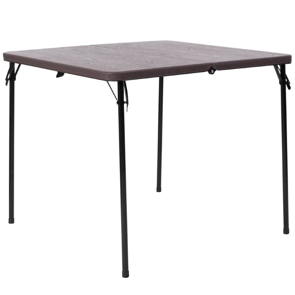 English Elm Dunham Portable Bi-Fold Folding Table for Versatile Workspaces, Events, and Outdoor Gatherings Brown 34" Square DAD-LF-86-GG