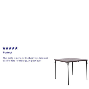 English Elm Dunham Portable Bi-Fold Folding Table for Versatile Workspaces, Events, and Outdoor Gatherings Brown 34" Square DAD-LF-86-GG