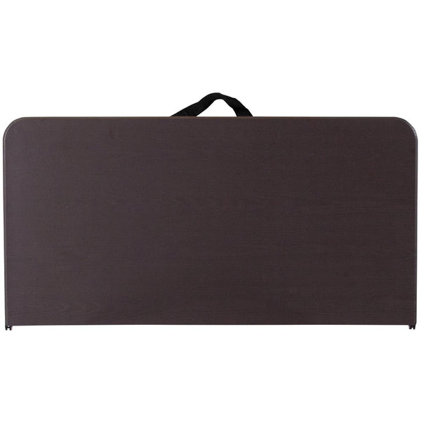 English Elm Dunham Portable Bi-Fold Folding Table for Versatile Workspaces, Events, and Outdoor Gatherings Brown 34" Square DAD-LF-86-GG