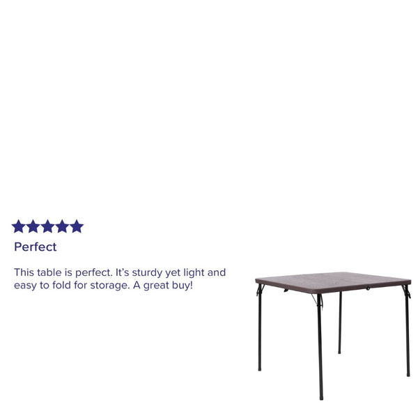 English Elm Dunham Portable Bi-Fold Folding Table for Versatile Workspaces, Events, and Outdoor Gatherings Gray 34" Square DAD-LF-86-GY-GG