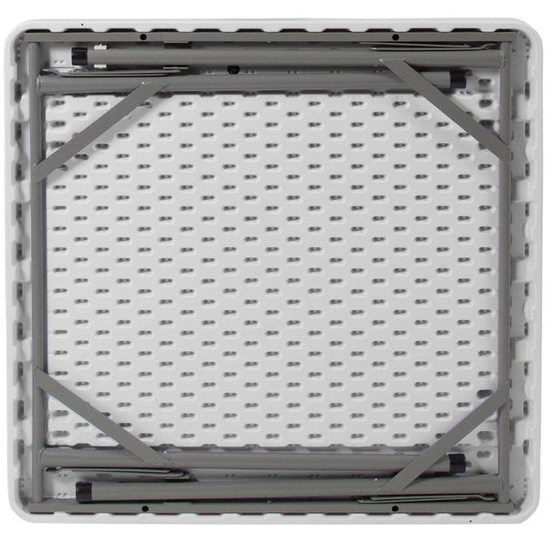 English Elm Silas Folding Card Game Table for 4 Players - Durable, Portable, with Green Felt and Cup Holders White Top/Gray Felt Surface 34.5" Square DAD-MJZ-88-WHGY-GG