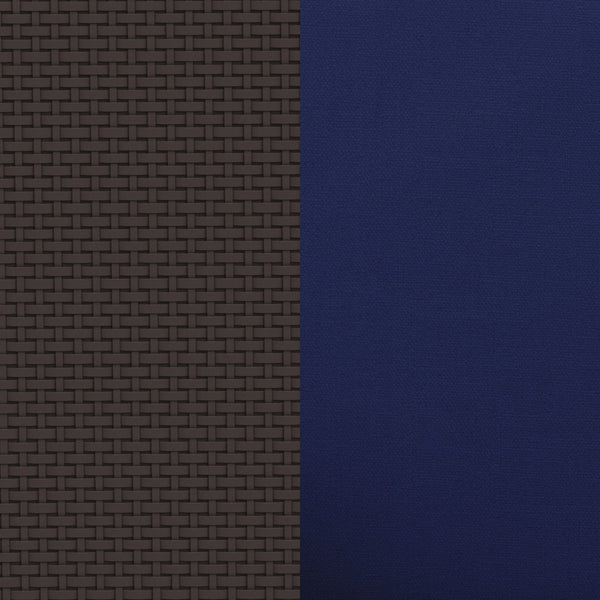 English Elm Seneca Faux Rattan Outdoor Sofa with All-Weather Cushions for Luxurious and Durable Comfort Navy Cushions/Chocolate Brown Frame DAD-SF1-3-BNNV-GG