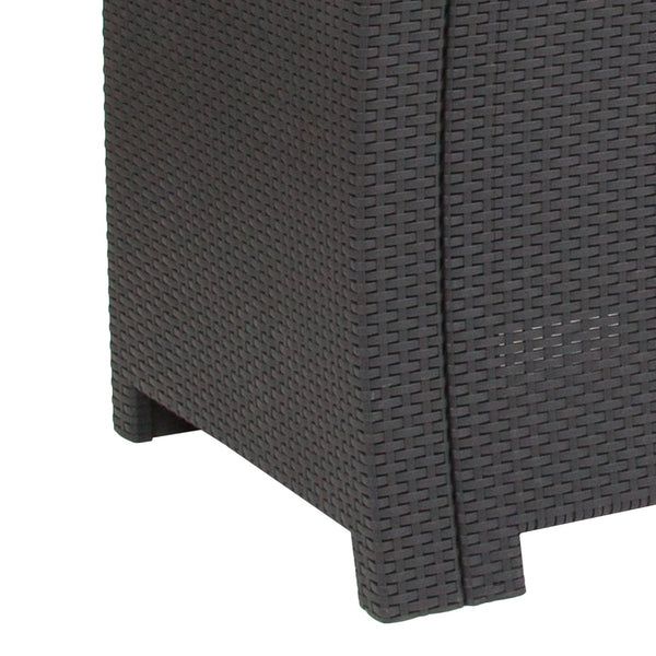 English Elm Seneca Faux Rattan Patio Chair with All-Weather Cushion - Stylish Comfort for Outdoor Relaxation Dark Gray DAD-SF2-1-DKGY-GG