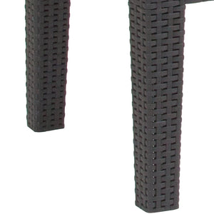 English Elm Seneca Stylish Faux Rattan Coffee Table – Lightweight, Weather-Resistant Design for Outdoor Living Spaces Dark Gray DAD-SF2-T-DKGY-GG