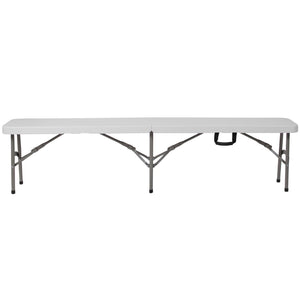 English Elm Atlas 72" Bi-Fold Granite White Folding Bench with Carrying Handle - Durable, Portable & Easy to Use DAD-YCD-183Z-2-GG