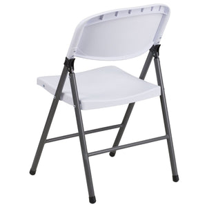 English Elm 2 Pack HERCULES Series Folding Chairs - 330 lb Capacity, Durable Comfort for Events & Home Use Granite White 2-DAD-YCD-50-WH-GG