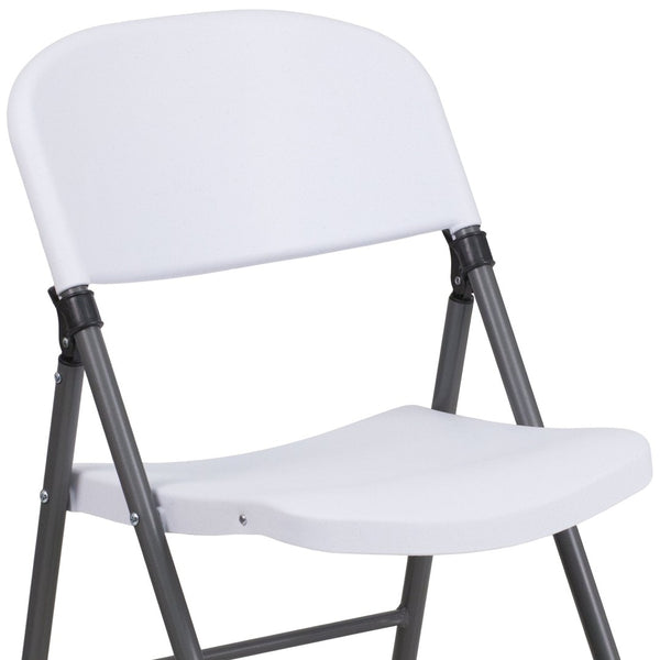 English Elm 2 Pack HERCULES Series Folding Chairs - 330 lb Capacity, Durable Comfort for Events & Home Use Granite White 2-DAD-YCD-50-WH-GG