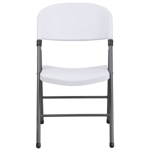 English Elm 2 Pack HERCULES Series Folding Chairs - 330 lb Capacity, Durable Comfort for Events & Home Use Granite White 2-DAD-YCD-50-WH-GG