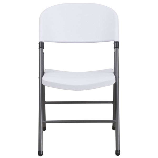 English Elm 2 Pack HERCULES Series Folding Chairs - 330 lb Capacity, Durable Comfort for Events & Home Use Granite White 2-DAD-YCD-50-WH-GG