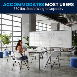 English Elm 2 Pack HERCULES Series Folding Chairs - 330 lb Capacity, Durable Comfort for Events & Home Use Granite White 2-DAD-YCD-50-WH-GG