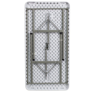 English Elm Elon 4-Foot White Folding Table – Durable, Lightweight Design for Events, Dining & Easy Storage Solutions DAD-YCZ-122-2-GG