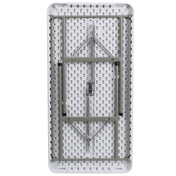 English Elm Elon 4-Foot White Folding Table – Durable, Lightweight Design for Events, Dining & Easy Storage Solutions DAD-YCZ-122-2-GG