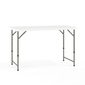 English Elm Elon 4-Foot Height Adjustable Folding Table - Durable, Portable, and Ideal for Events & Home Use DAD-YCZ-122Z-2-GG
