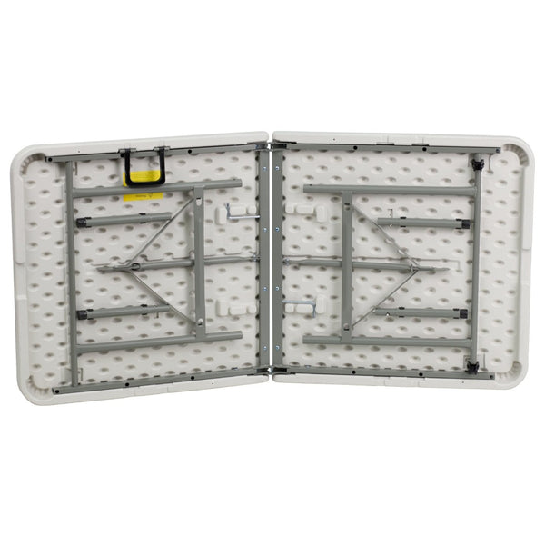 English Elm Elon 5-Foot Bi-Fold Folding Table - Durable Granite White Surface for Events, Easy Setup & Storage DAD-YCZ-152Z-GG