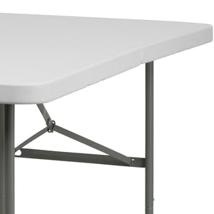 English Elm Elon 5-Foot Bi-Fold Folding Table - Durable Granite White Surface for Events, Easy Setup & Storage DAD-YCZ-152Z-GG