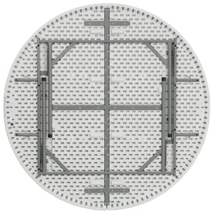 English Elm Elon 5-Foot Round Folding Table – Durable Granite White Design for Events, Parties & Everyday Use DAD-YCZ-154-GW-GG