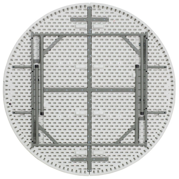 English Elm Elon 5-Foot Round Folding Table – Durable Granite White Design for Events, Parties & Everyday Use DAD-YCZ-154-GW-GG