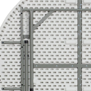 English Elm Elon 5-Foot Round Folding Table – Durable Granite White Design for Events, Parties & Everyday Use DAD-YCZ-154-GW-GG