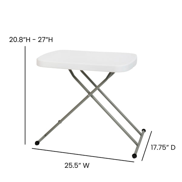 English Elm Elon Folding Table – Versatile Portable Design for Indoor/Outdoor Use, Adjustable Height, Durable & Compact Granite White 26" DAD-YCZ-66X-GW-GG