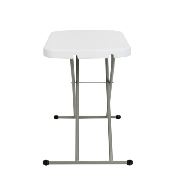 English Elm Elon Folding Table – Versatile Portable Design for Indoor/Outdoor Use, Adjustable Height, Durable & Compact Granite White 26" DAD-YCZ-66X-GW-GG