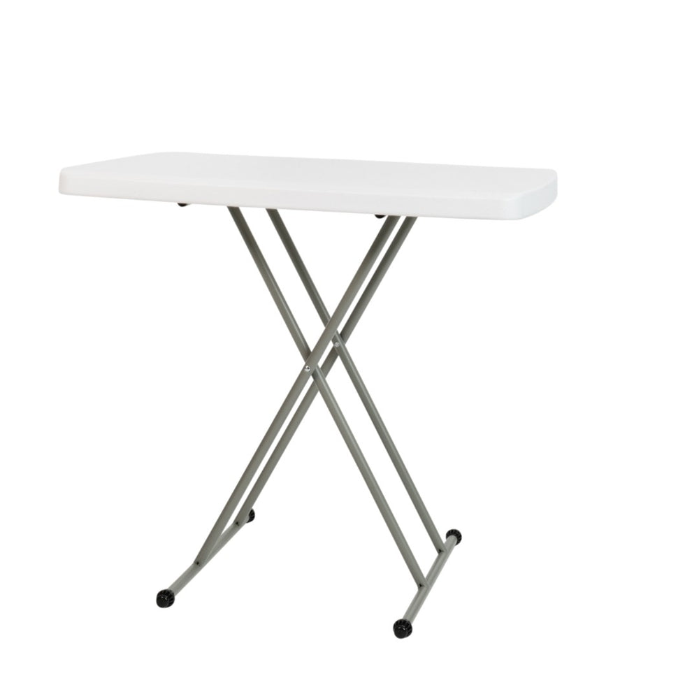 English Elm Elon Folding Table – Versatile Portable Design for Indoor/Outdoor Use, Adjustable Height, Durable & Compact Granite White 30" DAD-YCZ-76X-GW-GG