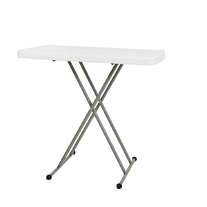 English Elm Elon Folding Table – Versatile Portable Design for Indoor/Outdoor Use, Adjustable Height, Durable & Compact Granite White 30" DAD-YCZ-76X-GW-GG