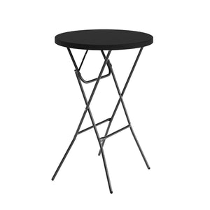 English Elm Elon Commercial-Grade Folding Table - 2.6-Foot Bar Height for Events, Patios, and Banquet Halls Black 32" Round DAD-YCZ-80R-2-BAR-BLK-GG