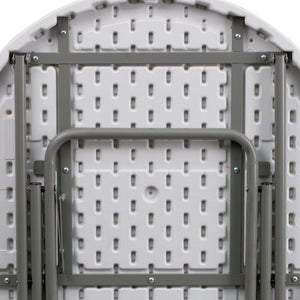 English Elm Elon Round Folding Table - 2.63-Foot Granite White, Durable for Indoor/Outdoor Use, Compact & Portable DAD-YCZ-80R-GW-GG