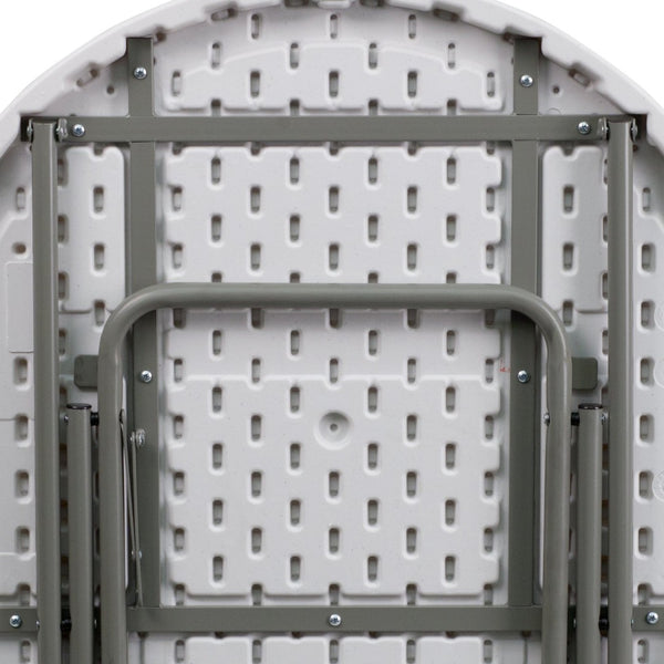 English Elm Elon Round Folding Table - 2.63-Foot Granite White, Durable for Indoor/Outdoor Use, Compact & Portable DAD-YCZ-80R-GW-GG