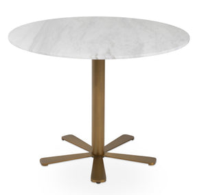 Soho Concept Daisy 5 Star Marble Dining Table: Elegant White Carrara Top With Customizable Base Finishes Brass,Gold,White  Soho-concept-dining-chair-13663