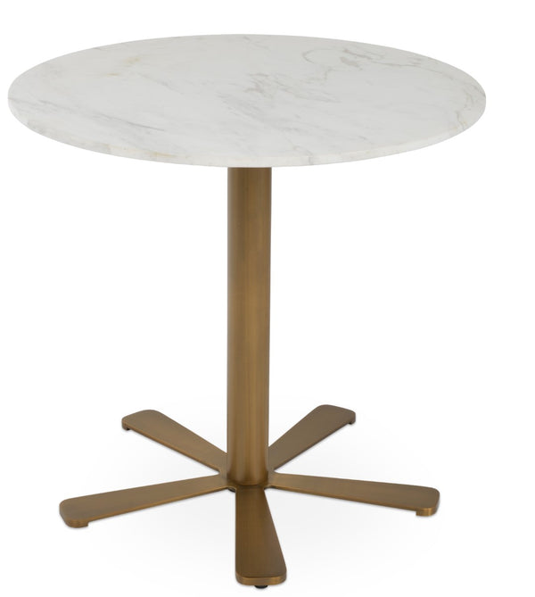 Soho Concept Daisy 5 Star Marble Dining Table: Elegant White Carrara Top With Customizable Base Finishes Brass,Gold,White  Soho-concept-dining-chair-13662