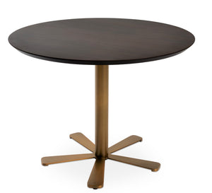 Soho Concept Daisy 5 Star Wood Dining Table: Elegant White Lacquer, Walnut, Or Natural Ash With Stylish Base Options Brass,Gold,Bronze  Soho-concept-dining-chair-13664