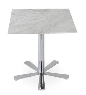 Soho Concept Daisy Marble Counter Table: Elegant White Carrara Or Black Italian Top With Polished Steel Base Chrome,White  Soho-concept-dining-chair-13667