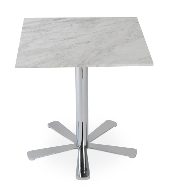 Soho Concept Daisy Marble Counter Table: Elegant White Carrara Or Black Italian Top With Polished Steel Base Chrome,White  Soho-concept-dining-chair-13667