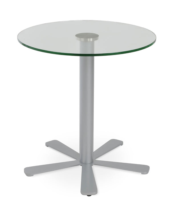 Soho Concept Daisy 5 Star Glass Dining Table - Modern Clear Tempered Glass With Elegant Chrome & Brass Finishes Silver  Soho-concept-dining-chair-13673