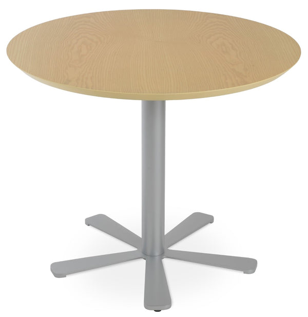 Soho Concept Daisy 5 Star Wood Dining Table: Elegant White Lacquer, Walnut, Or Natural Ash With Stylish Base Options Silver,Natural,Ash  Soho-concept-dining-chair-13674