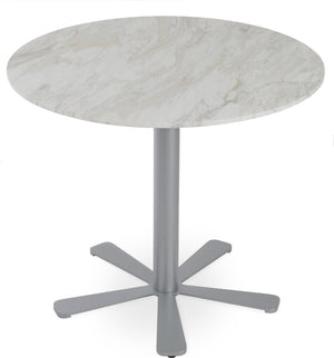Soho Concept Daisy 5 Star Marble Dining Table: Elegant White Carrara Top With Customizable Base Finishes Silver,White  Soho-concept-dining-chair-13671