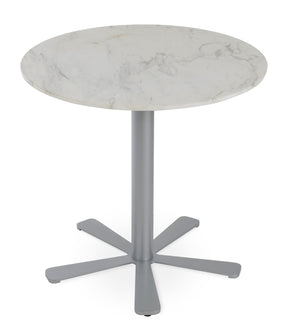 Soho Concept Daisy 5 Star Marble Dining Table: Elegant White Carrara Top With Customizable Base Finishes Silver,White  Soho-concept-dining-chair-13670